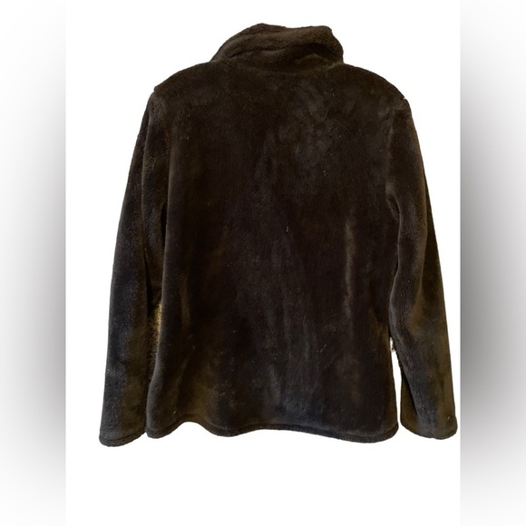 32 HEAT BLACK FAUX FUR Soft ZIP UP JACKET  - SIZE Large - Picture 6 of 9
